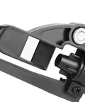 Close-up of G1 Female Thread Adjustable Dual Nozzle Rocker Arm Sprinkler in black plastic showing nozzle detail.