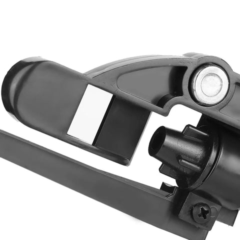 Close-up of G1 Female Thread Adjustable Dual Nozzle Rocker Arm Sprinkler in black plastic showing nozzle detail.
