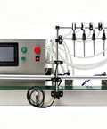 Heavy Duty Automatic Desktop Liquid Filler Quad Head Magnetic Pump No Sweat Setup Zero Drip Precision For Cosmetics And Beverages 8mm Nozzle view with four dispensing heads and control panel