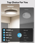 Rechargeable Motion Sensor Ceiling Light With Remote And Wireless No Wiring LED Shower Light Battery Powered 12000mAh Long Lasting Overhead Lighting For Bathroom Pantry Closet compared to other lighting