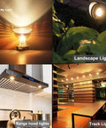 MR16 Halogen Bulbs 50W 3 Pack Dimmable GU5 3 12V Warm White 2800K shown in home and outdoor lighting settings