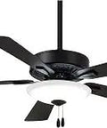 Contractor Uni-Pack 52 Inch LED Ceiling Fan With Five Coal Blades Frosted White Glass Light Dimmable 26W Integrated LED Module Coal Finish