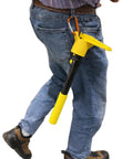 Keep Your Reach Tools Right At Hand With This Durable Wearable Holster Snap-mounted to belt loop with yellow tool.