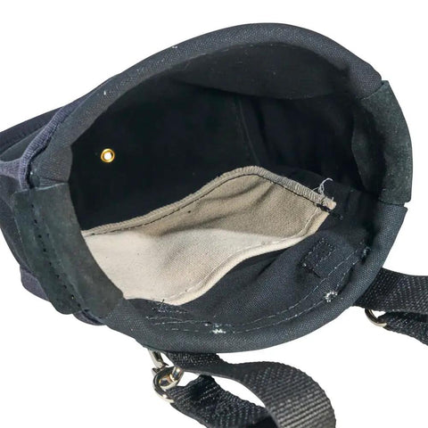 Heavy Duty Tool Pouch For Nuts And Bolts With Interior Pocket No 10 Canvas 9 X 3.5 X 10 Inches Black view into open pouch
