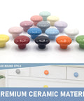 Upgrade Your Cabinets With This Sweet Set Of Sixteen Coral Pink Ceramic Cabinet Knobs Featuring Smooth Round Profiles No Sweat Installation And Top Shelf Hardware - assortment of round ceramic knobs in various colors.