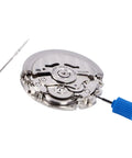 Metal Mechanical Watch Movement Spare Part Complete Set with Storage Box, Screws and Seals for horology enthusiasts close-up view.