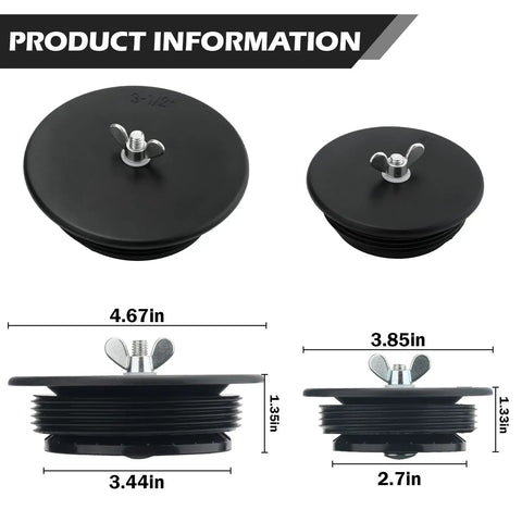 Mechanical Cleanout Gripper Plug Set Three Inch And Three And A Half Inch Reusable Sewer Drain Plugs For DWV Plumbing And Temporary Seal 2 Pack DIY Friendly Heavy Duty Access Point Plugs For Quick Removal And Tight Seal, 3in and 3-1/2in