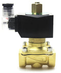 Front view of 3/4 Inch 110V Electric Solenoid Valve NPT Brass Normally Open For Water Systems, Irrigation, And Industrial Plumbing
