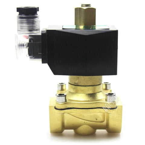 Front view of 3/4 Inch 110V Electric Solenoid Valve NPT Brass Normally Open For Water Systems, Irrigation, And Industrial Plumbing