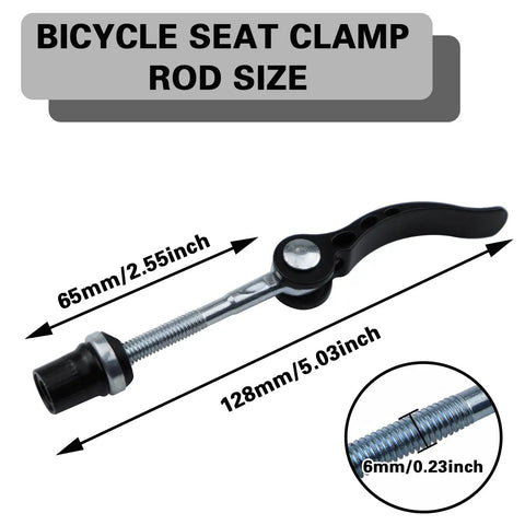 4 Pack M6x65 Quick Release Bike Seat Post Clamps For Mountain Bikes And Folding Bicycles Universal Fit Tool Free Black 65mm