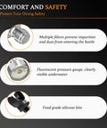 Mini Scuba Tank 1L Portable Diving Tank 3000 PSI with filters, fluorescent gauge, food grade silicone for snorkeling and exploration