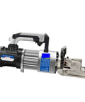 Heavy Duty Electric Hydraulic Rebar Cutter And Bender For 4-16mm Steel Bar with handle and metal blade.
