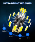 3D representation of 194 LED Bulb For License Plate Light Pack Of 10, 6000K Super White with highlighted LED chips