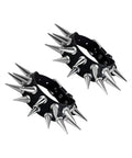 Kickin Punk Rock Leather Cuff Bracelet, Dope Gothic Steampunk Wristband, Tough Faux Leather Band With Sharp Metal Spikes And Rivets For Men And Women, Ready For Concerts Or Casual Vibes Everyday featuring metal spikes.