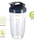 Two 32oz Replacement Blender Cups With To Go Lids For NutriBullet 600W And Pro 900W durable high quality BPA-free design