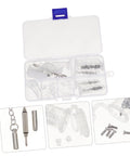 Eyeglass Repair Tool Kit With Nose Pads And Tiny Screws For Quick Eyewear Maintenance, open case showing tools and screws