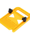 Heavy Duty Extended Plastic Safety Featherboard For Table Saw Woodworking With Miter Gauge Slot And Comfort Grip Knobs, yellow with black knobs.