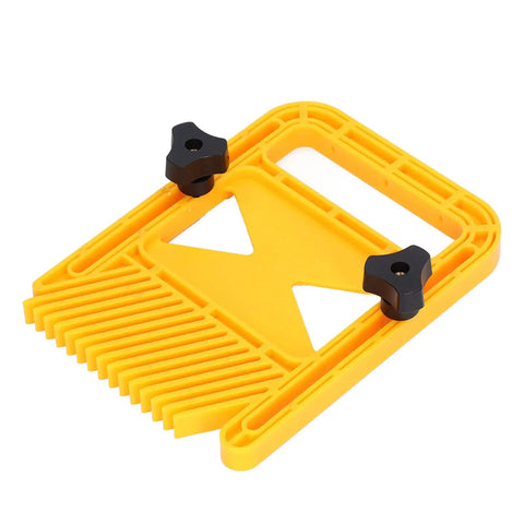 Heavy Duty Extended Plastic Safety Featherboard For Table Saw Woodworking With Miter Gauge Slot And Comfort Grip Knobs, yellow with black knobs.