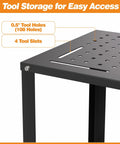 Beefy Steel Welding Workbench Cart With Wheels 32 By 20 Inch Metal Table tool tray with 108 holes and 4 slots