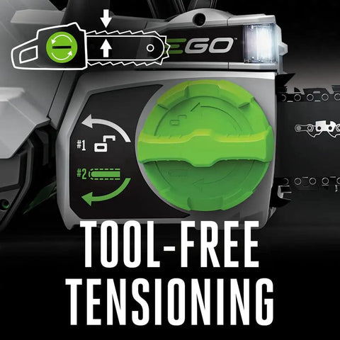 Tool-free tensioning feature on Beast Of A 16 Inch Cordless Chainsaw With Brushless Motor Power Equivalent To 35Cc Gas For Smooth Fast Cuts