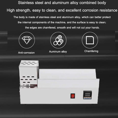 GFJYKDL Bottle Cap Heat Shrink Film Machine With Temperature Control Shrink Sealer showing stainless steel and aluminum alloy construction.