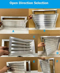 Open direction selection for Heavy Duty Aluminum Alloy Wall And Ceiling Vent Cover With Waterproof Louvered Filter Grill.