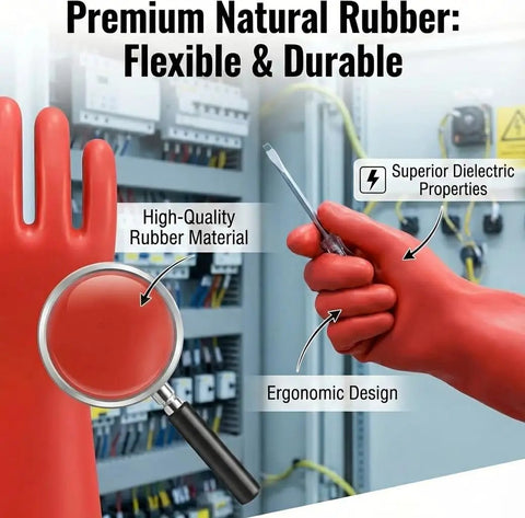 Heavy Duty Insulated Electrician Gloves Class 1 Astm Dielectric High Voltage Electrical Safety Gear Waterproof Grease Resistant Leather Proven To Crush The Daily Grind Offer 8000V Ac Rugged Protection