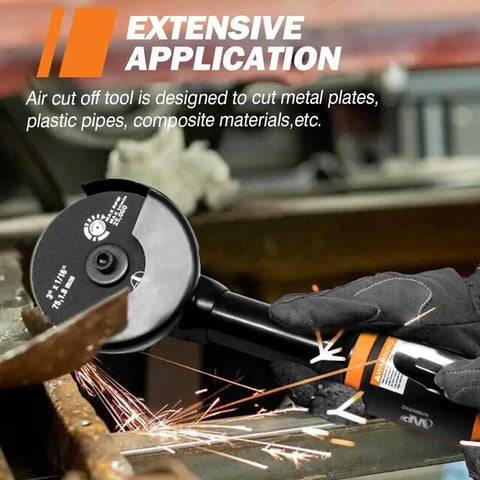 Beefy 3 Inch Pneumatic Cut Off Tool Kit With 5 Die Grinder Cut Off Wheels 18000 RPM Fast Air Powered Metal Sheet Cutter in use