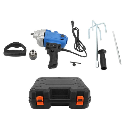 Heavy Duty Corded Mixing Drill With Six Speed Settings Up To Three Thousand Rpm Built Like A Real Workhorse For Paint And Mortar Blending So You Can Crush Every Mix Without A Sweat, components and case included.