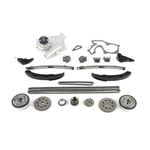 Get That Timing Chain Kit Ready To Rock! Fits 2007-2011 Hyundai Sonata Entourage Azera 3.3L 3.8L Engines Perfectly With High Strength Alloy Gears And Chains For Peak Performance And Smooth Driving Action Today. timing chain kit with gears, guides, and gaskets on white background