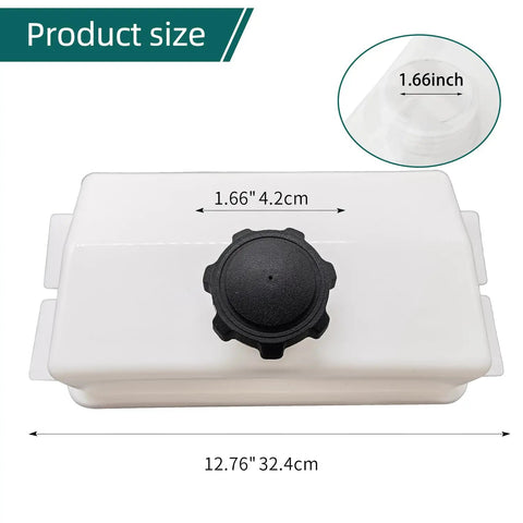 Replacement Lawn Mower Fuel Tank And Fuel Cap Fits Husqvarna Craftsman Poulan Roper Sears with dimensions shown