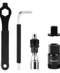 Bike Crank Puller Tool Set with Bottom Bracket Remover and Allen Key Wrench Square Head and Auxiliary Wrench Bicycle Extractor
