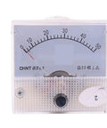 Close-up of rugged analog AC panel meter amperage gauge for electrical panels with multiple 5A ranges including 30 5A 50 5A 75 5A and 100 5A.