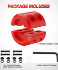 Winch Stopper For ATVs, UTVs, Trucks And SUVs - Rubber Rope Saver To Stop Cable Bounce, Prevent Loosening, And Protect Towing Hook - Includes Stainless Screws, Nuts, Allen Wrench - Red package contents