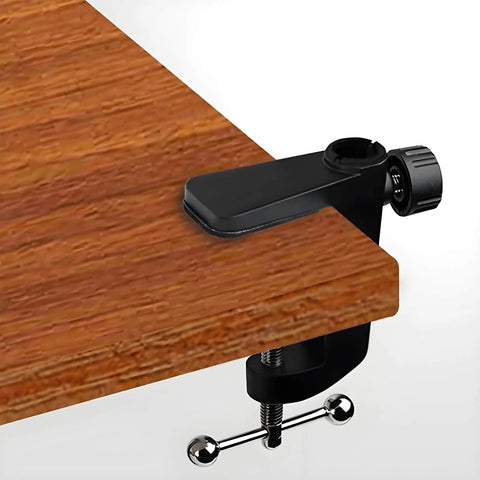 Heavy Duty C Clamp Desk Mount For Swing Arm Lights Monitors And DIY Projects Secure Adjustable Clamp Base on wooden desk edge