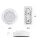 Dimensions of Color Changing LED Puck Lights Battery Operated With IR Remote Under Cabinet Lighting