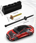 Heavy Duty Battery Hold Down Clamp Kit for Ford Mercury Lincoln Cars, components including black PP base and stainless steel bolts.