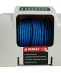 Heavy Duty 45 Lb Electric Anchor Winch With Wireless Remote And 100 Ft Rope For Easy Boat Stopping Power Up From Your 12V System Fast And Smooth, showing blue rope on white drum.