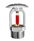 Straight Up Pro Grade 1 2 Inch Bronze Fire Sprinkler Head Automatic 68 Degree Trigger Upright Or Down Spray showing stainless steel design and glass bulb.