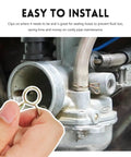 Heavy Duty Spring Hose Clamps Kit 310 Pieces 5 To 13mm securing metal tube, demonstrating installation ease