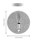 Close-up of No Drill Needed Heavy Duty Stainless Steel Wall Hooks 6 Pack Adhesive Coat Hanger Set showing single hook details.