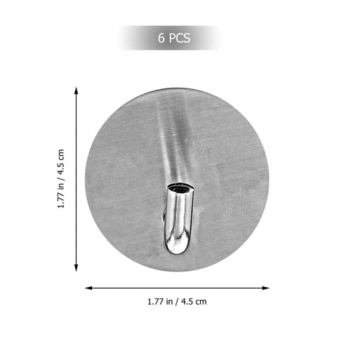 Close-up of No Drill Needed Heavy Duty Stainless Steel Wall Hooks 6 Pack Adhesive Coat Hanger Set showing single hook details.