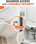 Heavy Duty Aluminum Access Door With Key Lock Tough As Nails Drywall Access Panel For Ceiling And Wall Maintenance Galvanized Steel Core showcasing lockable security features.