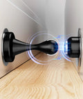 Soft Catch Magnetic Door Stopper For Bottom Of Door Stainless Steel Wall Or Floor Mount No Drilling Door Catch with black finish installed