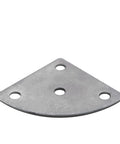 Close-up of a metal bracket from Six Piece Triangle Iron Plates Set For Furniture Connection Beefy Heavy Duty Brackets For Tables Chairs Shelves Closets And Cabinets High Load Bearing Hardware Fittings Built To Last For Wood Furniture.
