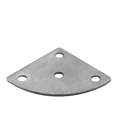 Close-up of a metal bracket from Six Piece Triangle Iron Plates Set For Furniture Connection Beefy Heavy Duty Brackets For Tables Chairs Shelves Closets And Cabinets High Load Bearing Hardware Fittings Built To Last For Wood Furniture.