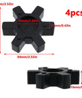 Flexible NBR Rubber Spider Center Inserts for L Jaw Couplings 64mm Outer Diameter Black 4 Pack, 26mm bore