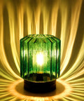 Battery Operated Table Lamp 8 Inch Cordless LED Lantern With 6 Hour Timer For Indoor Outdoor Decor USB Power Cable Included Glass Shade On Black Metal Base Party Ready For Events