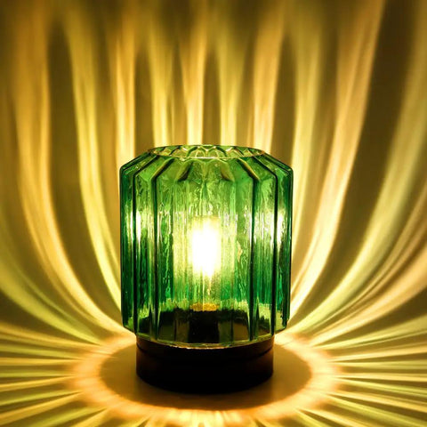 Battery Operated Table Lamp 8 Inch Cordless LED Lantern With 6 Hour Timer For Indoor Outdoor Decor USB Power Cable Included Glass Shade On Black Metal Base Party Ready For Events