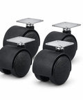 Four Pack Plate Mount Swivel Casters 360 Degree Wheels For Cabinets Carts Storage Racks And Small Furniture Durable PP Wheel Set